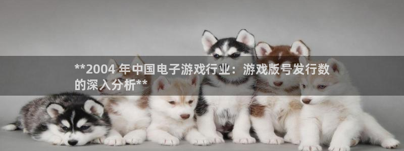 顺盈娱乐平台提现被关闭怎么回事儿呀：**2004 年中国电子游戏行业：游戏版号发行数
的深入分析**